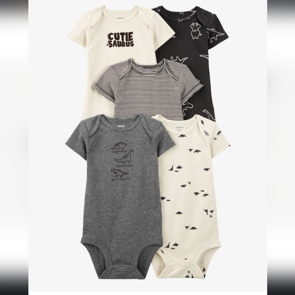Carter’s Newborn Short Sleeve Bodysuits Dinosaur